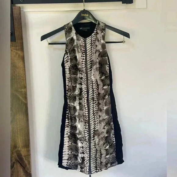 Armani Exchange A|X Snakeskin Print Zipper Dress – Size 2 - Picture 2 of 12
